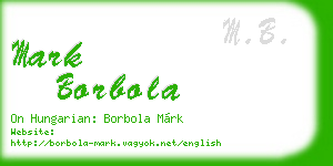mark borbola business card
